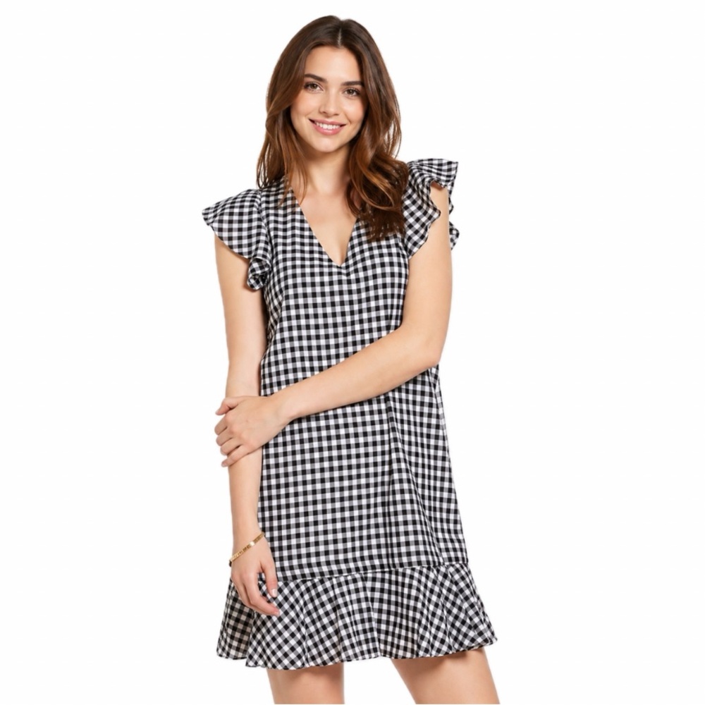 Madewell, Gingham Ruffle Sleeve Dress